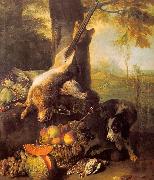 Francois Desportes Still Life with Dead Hare and Fruit painting